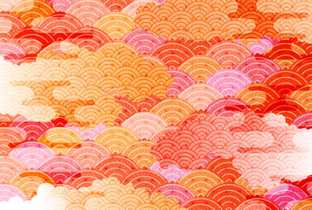 Autumn leaves Autumn Japanese pattern backgroundのイラスト素材