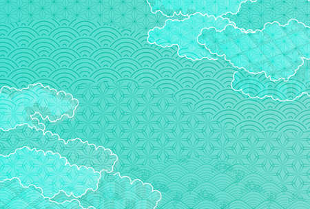 Japanese pattern New Year's card pattern backgroundのイラスト素材