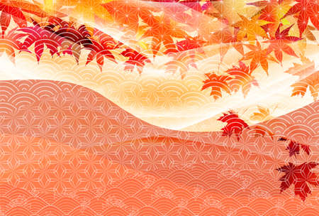 Autumn leaves maple autumn backgroundのイラスト素材
