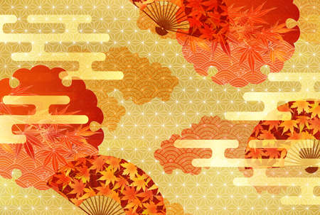 Autumn leaves maple autumn backgroundのイラスト素材