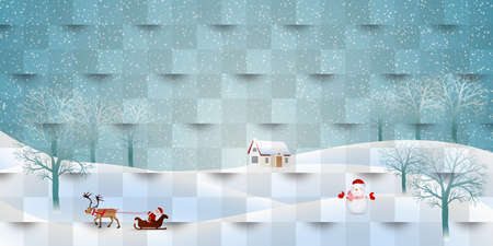 Christmas snow winter watercolor backgroundのイラスト素材