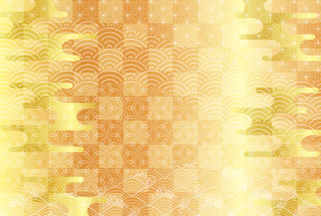 Japanese pattern New Year's card pattern backgroundのイラスト素材