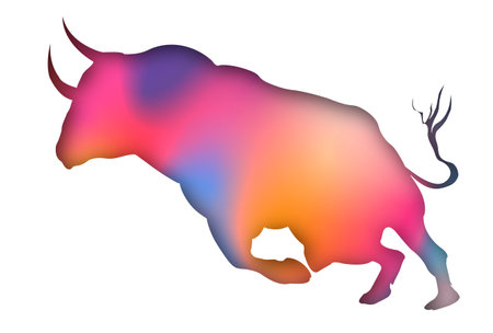 Cow New Year's card Zodiac background