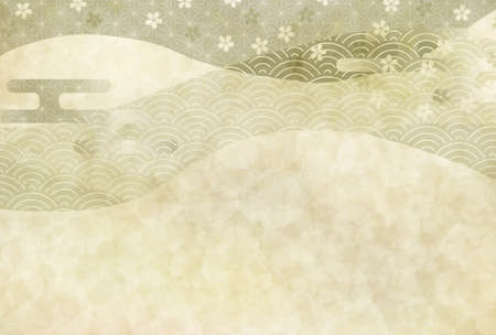 Cherry Blossoms Japanese pattern New Year's card backgroundのイラスト素材