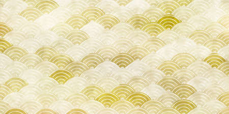 Japanese pattern New Year's card watercolor backgroundのイラスト素材