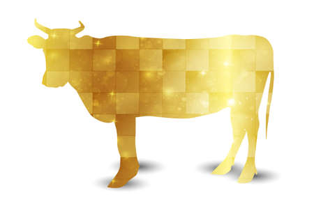Cow New Year's card Zodiac iconのイラスト素材