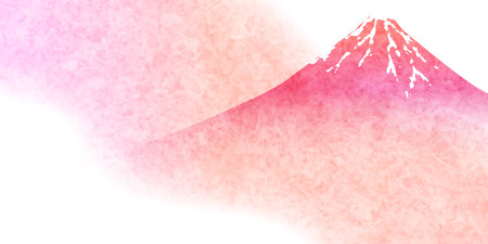 Mt. Fuji New Year's card Japanese pattern backgroundのイラスト素材