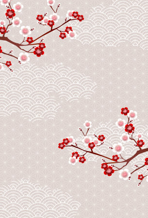 Japanese pattern New Year's card pattern backgroundのイラスト素材