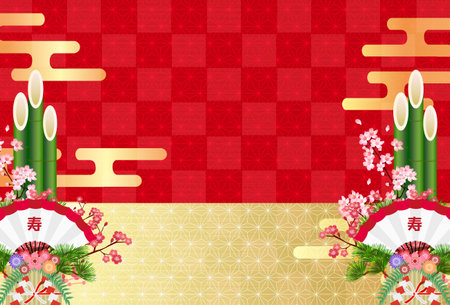 New Year's first sale lucky charm backgroundのイラスト素材