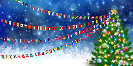 Christmas snow winter backgroundのイラスト素材