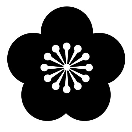 Plum Japanese paper spring iconのイラスト素材