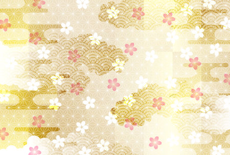 Cherry tree flower spring backgroundのイラスト素材