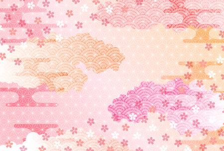 Cherry tree flower spring backgroundのイラスト素材
