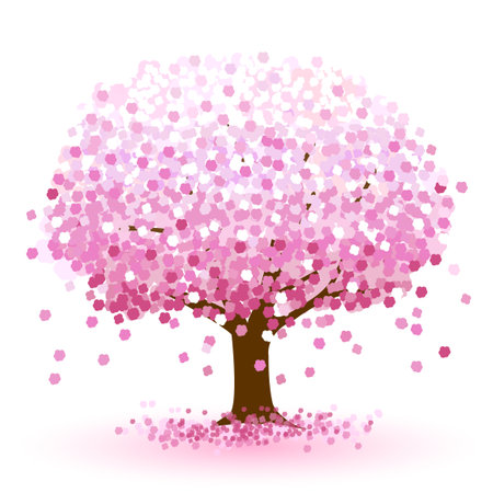 Cherry tree flower spring iconのイラスト素材