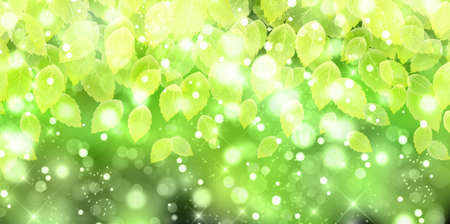 Fresh green leaves spring backgroundのイラスト素材
