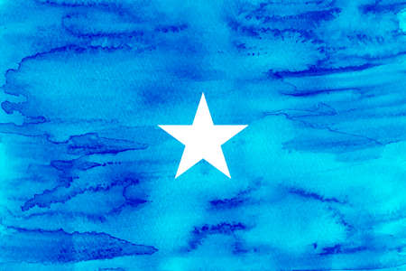 Somalia National flag watercolor Japanese paperの写真素材