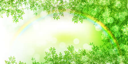 Fresh green leaves spring backgroundのイラスト素材