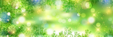 Fresh green leaves spring backgroundのイラスト素材