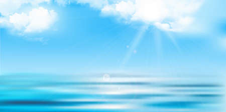 Sea wave blue summer backgroundのイラスト素材