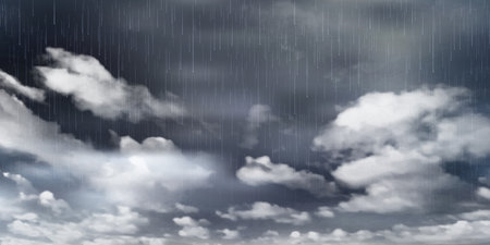 Clouds rain clouds rainy season landscapeのイラスト素材