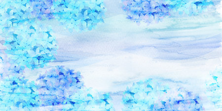Hydrangea rainy season flower backgroundのイラスト素材