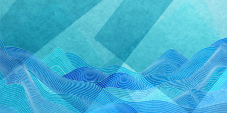 Sea wave Japanese pattern Summer greeting card