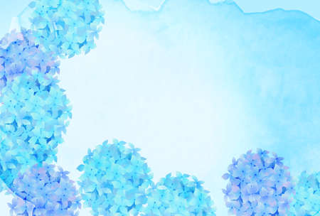 Hydrangea rainy season summer greetings backgroundのイラスト素材