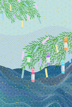 summer bamboo sea backgroundのイラスト素材