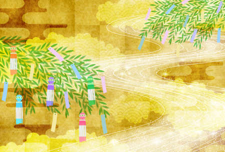 summer bamboo sea backgroundのイラスト素材