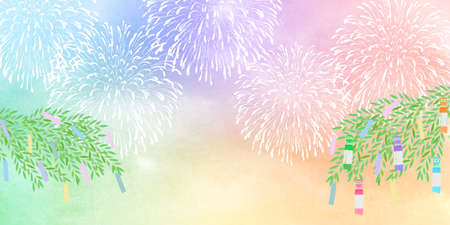 summer bamboo sea backgroundのイラスト素材