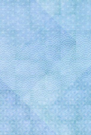 Japanese paper summer greetings summer backgroundのイラスト素材