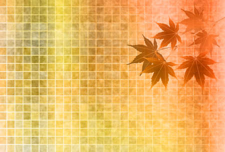 Autumn leaves maple Japanese paper backgroundのイラスト素材