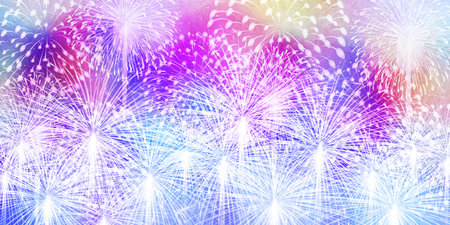 Fireworks night sky landscape