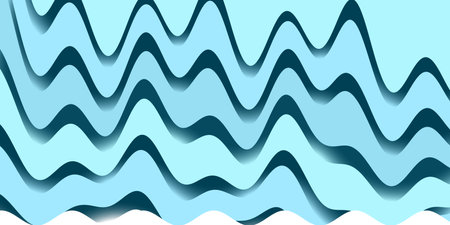 Wave silhouette summer three-dimensional backgroundのイラスト素材