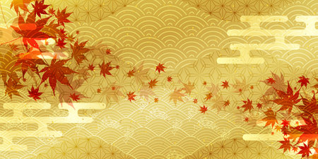Autumn leaves maple autumn backgroundのイラスト素材