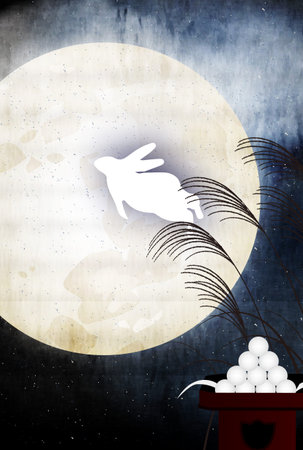 Fifteen nights Tsukimi Miscanthus background