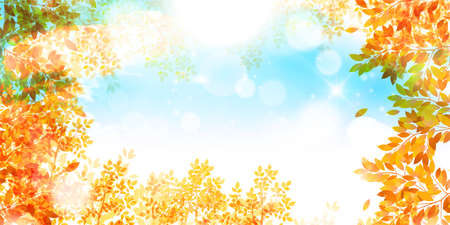 Autumn leaves maple autumn backgroundのイラスト素材