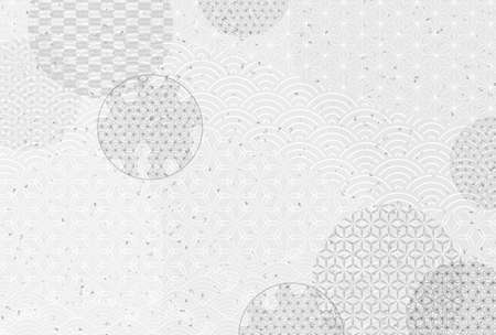 Mourning Japanese pattern postcard backgroundのイラスト素材