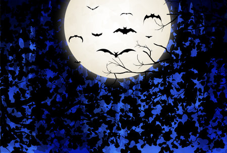 Halloween full moon night sky background