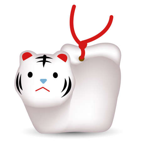 Tiger New Year's card lucky charm iconのイラスト素材