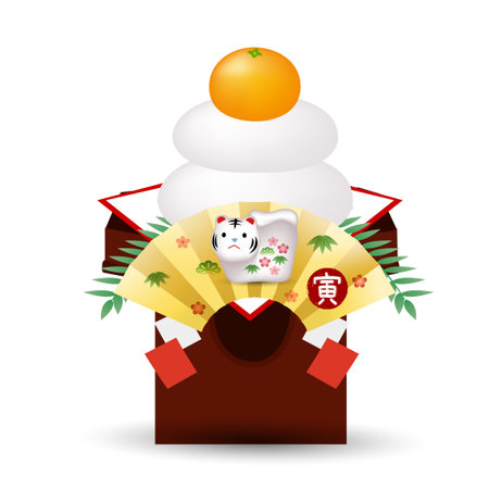 Tiger New Year's card lucky charm iconのイラスト素材
