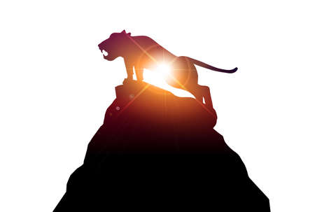 Tiger New Year's card silhouette iconのイラスト素材