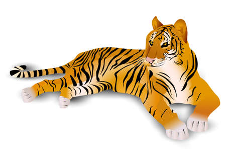 Tiger New Year's card Japanese pattern iconのイラスト素材