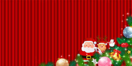 Christmas fir tree Santa Claus backgroundのイラスト素材