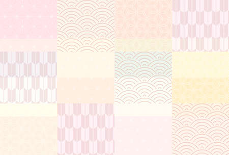 Japanese pattern New Year's card pattern backgroundのイラスト素材
