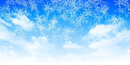 Snow Christmas winter watercolor backgroundのイラスト素材
