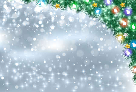 Snow Christmas winter watercolor backgroundのイラスト素材