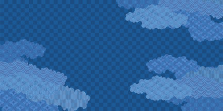 Japanese pattern cloud New Year's card backgroundのイラスト素材