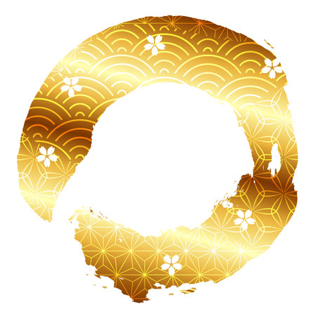 Cherry blossoms New Year's card Japanese pattern swirlのイラスト素材