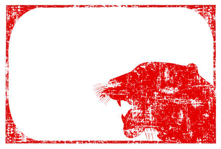 Tiger Japanese pattern New Year's card backgroundのイラスト素材